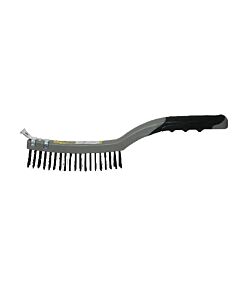 Wire Brush with Scraper Soft Grip Handle 14in