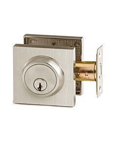 TG Deadbolt Single Cylinder Square Satin Nickle