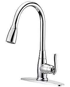 Kitchen Faucet Single Handle Pull Down Chrome Finish