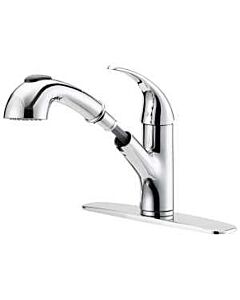 Kitchen Faucet Single Handle Pullout Chrome Finish