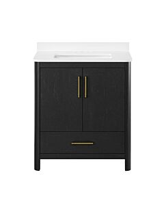 Ove Decors Dario 30" Matte Black Vanity - With White Top & Sink