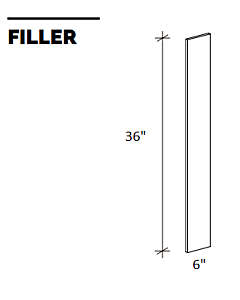 6" Filler Strip - White Shaker - 6"W x 36"H x 3/4"D