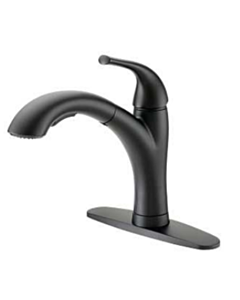 Kitchen Faucet Single Handle Pullout Black Finish