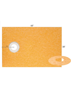 38" x 60" KERDI Shower Tray End Drain, Sloped