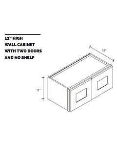 36" Wall Cabinet - White Shaker - 36"W x 12"H x 12"D