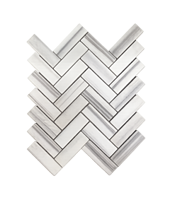 1 x 4 Marmara Herringbone Glass Mosaic 1 sq ft. 