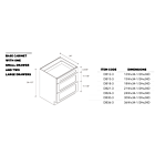 12" Drawer Bank Base Cabinet - White Shaker - 12"W x 34.5"H x 24"D