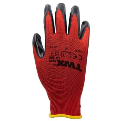 Knitted Polyester Gloves with Black Nitrile PU Palm – Medium