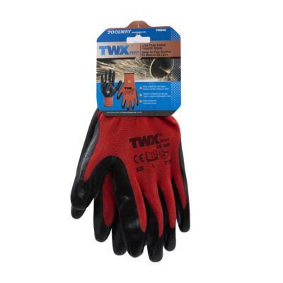 Knitted Polyester Gloves with Black Nitrile PU Palm – Large