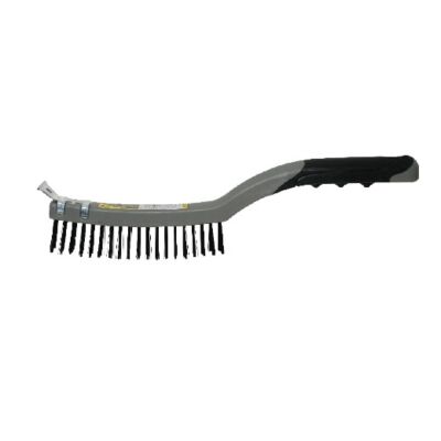 Wire Brush with Scraper Soft Grip Handle 14in