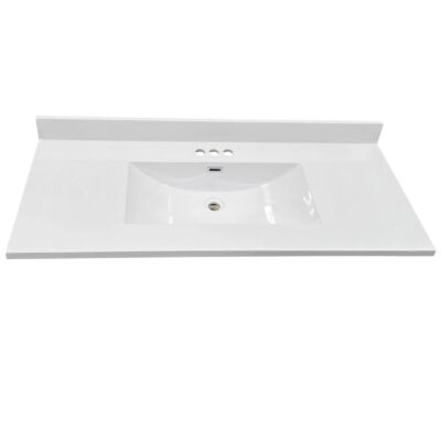 49" X 22" Cultured Marble White Vanity Top
