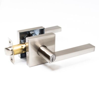 TG Entry Door Lever Square Satin Nickle