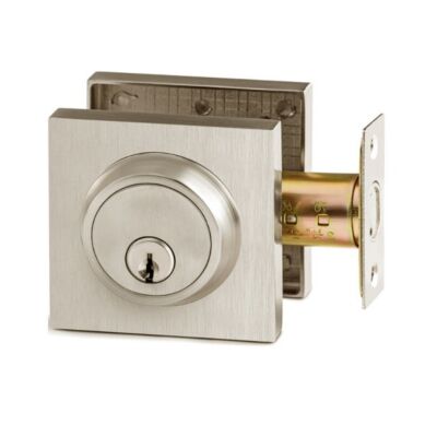 TG Deadbolt Single Cylinder Square Satin Nickle