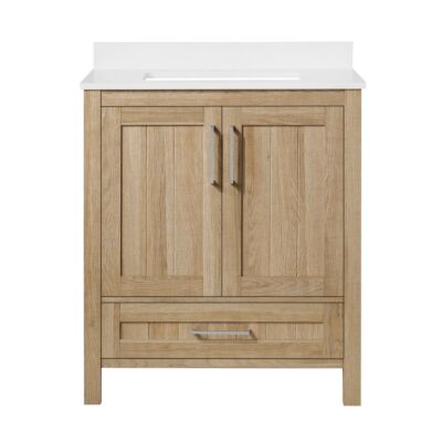 Ove Decors Kansas 30" White Oak Vanity - With White Top & Sink