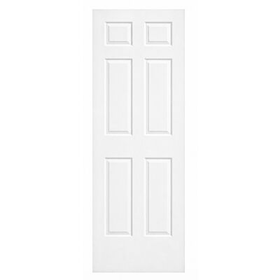 30" Colonial 6-Panel Textured Interior Door Slab – Primed White