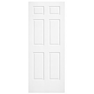 36" Colonial 6-Panel Textured Interior Door Slab – Primed White