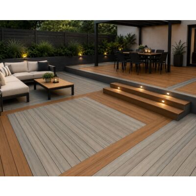 Reversible Hollow-Core Composite Deck Board – Teak / Grey – 7/8" x 5-1/2" x 12'
