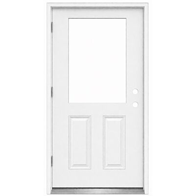 MDW 32" x 80" Steel Exterior Door – Left Hand Outswing – 4 5/8" Composite Frame – 23" x 37" Cut-Out