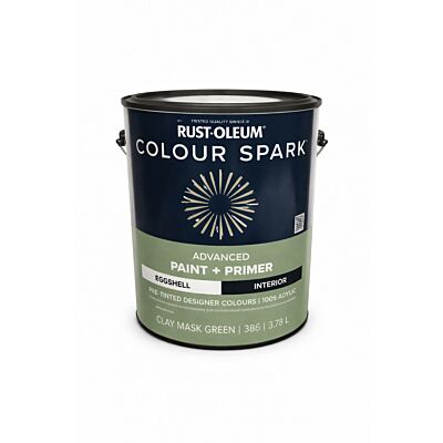 Rust-Oleum Colour Spark Interior Paint + Primer – Clay Mask Green (Eggshell) 3.78L