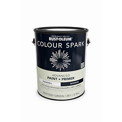 Rust-Oleum Colour Spark Interior Paint + Primer – Pottery Green (Eggshell) 3.78L