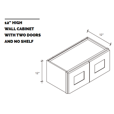 30" Wall Cabinet - White Shaker - 30"W x 12"H x 12"D