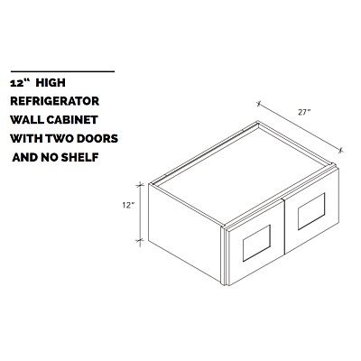 36" Wall Cabinet - White Shaker - 36"W x 12"H x 27"D